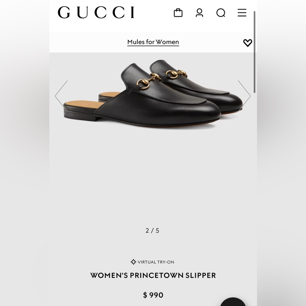 Gucci Princeton Mules - Black - Sz 35.5 (5.5) - Picture 7 of 7
